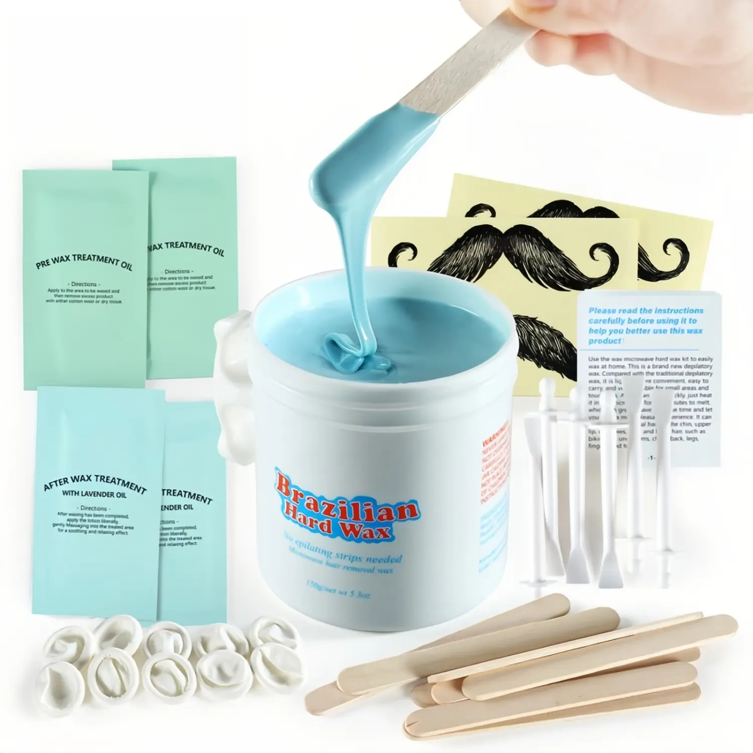 Max Value Nose Wax Kit | Waxing Kit for Quick & Easy Hair Removal 150g Wax, Applicators | Painless Nasal & Ear Hair Removal for Men & Women | Includes Balm Wipes | Lasts up to 6 Weeks
