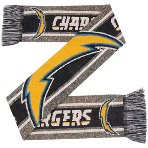 Forever Collectibles  Los Angeles Chargers Big Logo Wordmark Gray Scarf