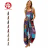 Tanming Womens Boho Printed Overalls Loose Harem Jumpsuit Sleeveless Wide Leg Romper with Pockets Floral Paisley Outfits Casual Summer Festival School Vacation Clothing