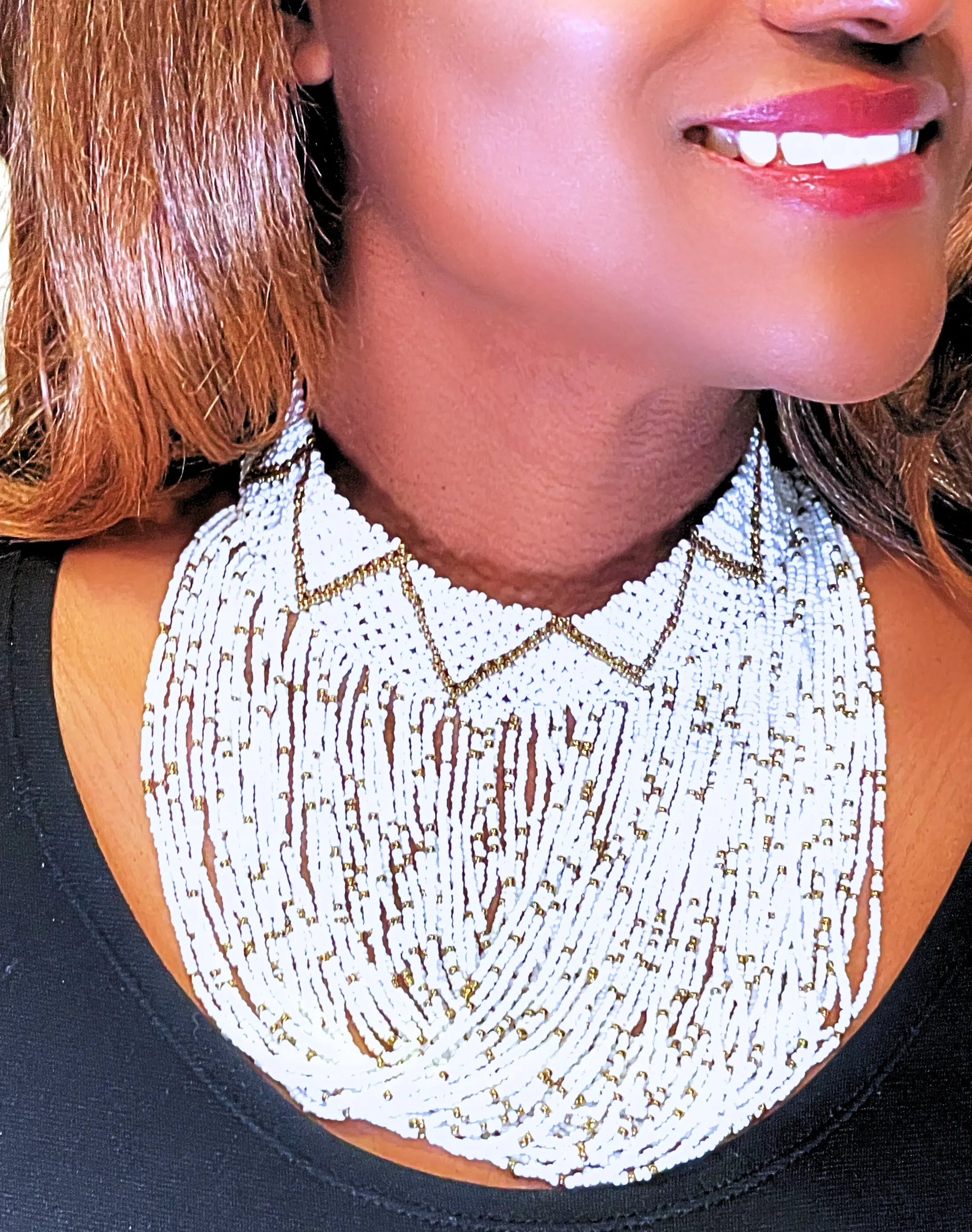 Shani African Beaded Choker Necklace for Women – Adjustable Handmade Maasai Jewelry