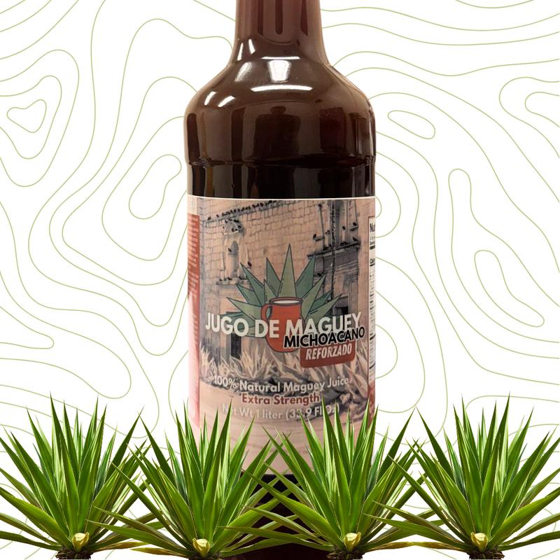 Maguey Juice - Jugo De Maguey Michoacano Tarasco de 1 litro (33.3Fl Oz) 100% Natural (Natural & Asado)