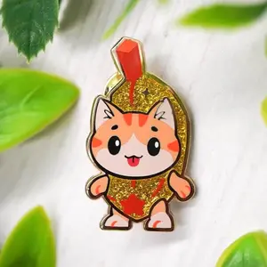 Banana Cat Enamel Pin Cute Food Cat Pin Funny Banana Costume Cat Gift Gold Glitter Enamel Pin Kawaii Cat Brooch Backpack Pin Cat Lover Gift