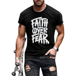 Christian Shirts for Men:Faith Cross Printed T-Shirts Christian Gifts for Men Jesus Shirts Holy Bible Tees