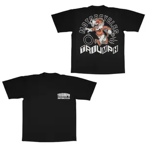 Triumph Motorcycle Classic Comfort Cotton Crewnek TShirt 2 Sides For Men And Women