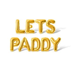 Letter Balloons - LETS PADDY 16" Inch Alphabet Letters Foil Mylar Balloon St. Patrick's Day Party Banner