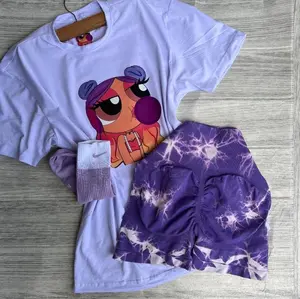 Bubblegum Baddie Powerpuff Shirt – Purple Hair Graphic Tee, Y2K Streetwear Sweatshirt, Retro Cartoon Girl Vibes (Only Shirt)