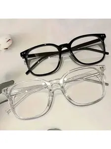 Square Frame Transparent Lens Glasses, Minimalist and Stylish Design, Unisex for Daily Wear and Trendy Looks, Perfect Gift Choice, Stylish Square Frames, Minimalist Eyeglasses, Square Frame Eyewear