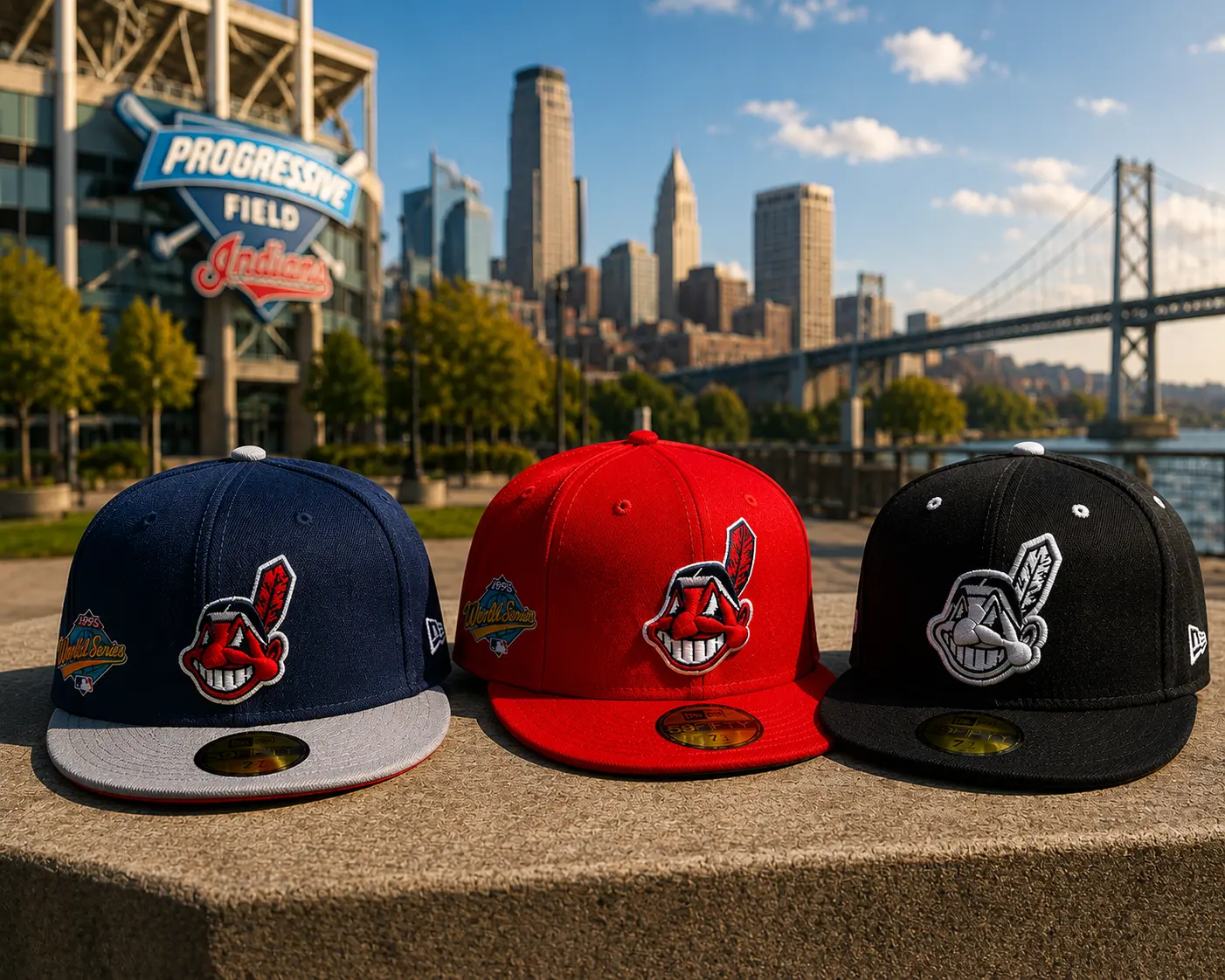 New Cleveland Indians Embroidered 59FIFTY Flat-Edge Baseball Era Hat
