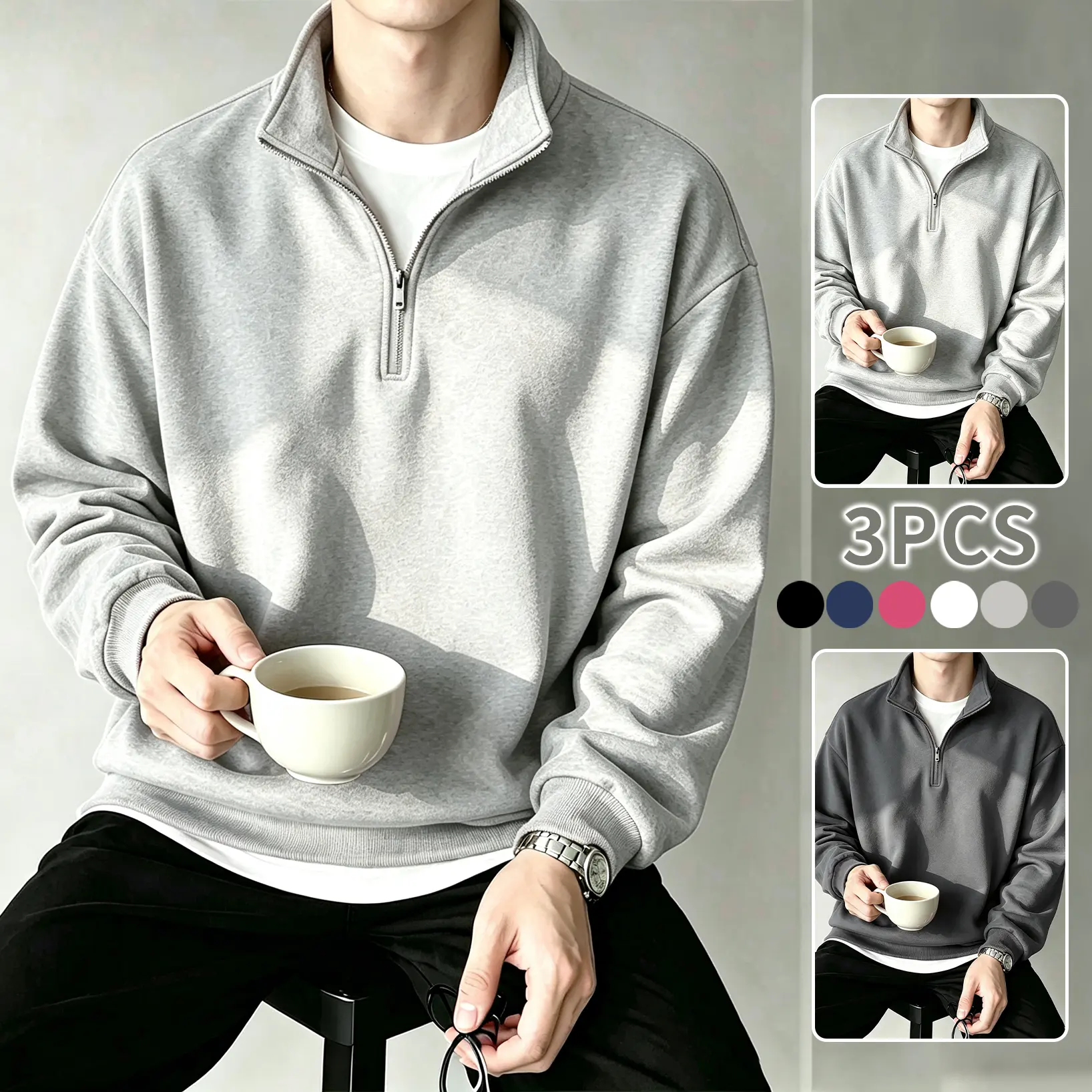 Light gray + light gray + dark gray