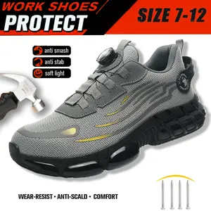 Delivery Driver Men's Breathable Mesh Work Sneakers Steel Toe Anti Slip Comfort Fit All Seasons Courier