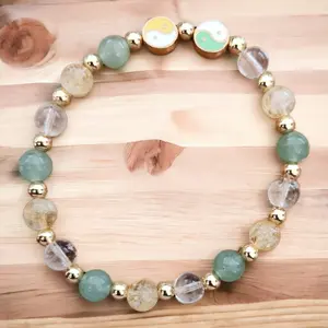 Money Flows To Me Bracelet for Wealth & Prosperity with Citrine, Green Adventurine & Clear Quartz Gemstones
