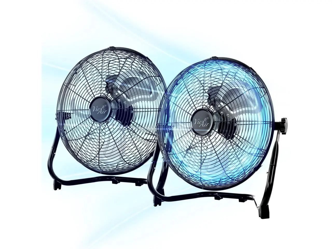 Vie Air 14 Inch Twin Pack Industrial High Velocity Heavy Duty Metal Floor Fan with 3 Speed Settings Vie Air 14 Inch Twin Pack Industrial High Velocity Heavy Duty Metal Floor Fan with 3 Speed Settings