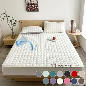 1/2 Set Waterproof Mattress Protector, Quilted Mattress Cover, Mattress Cover & Bed Skirt Combo with Deep Pocket Design, Soft, Breathable, Stain-Resistant, Machine Washable, Includes Pillowcase, Suitable for Bedroom, Guest Room, Children, Pets, Elderly