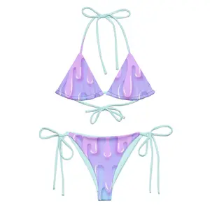 Pastel Drip String Bikini Set - Soft Recycled Polyester with UPF 50+ Protection
