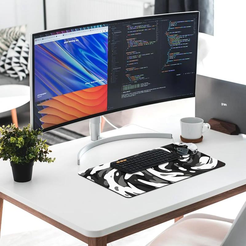 Large Abstract Twisted Swirl Digital Print Mouse Pad for Gaming and Office Use with Enhanced Precision and Stylish Design