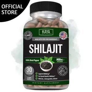 Kaya Naturals Shilajit | Daily Wellness Supplement | Mineral-Rich Formula | 30 Capsules