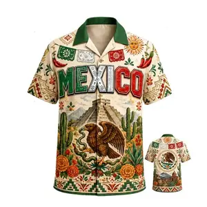 Mexico Heritage Hawaiian Shirt, Aztec Eagle Button Up Shirt, Mexican Culture Summer Shirt for Men and Women