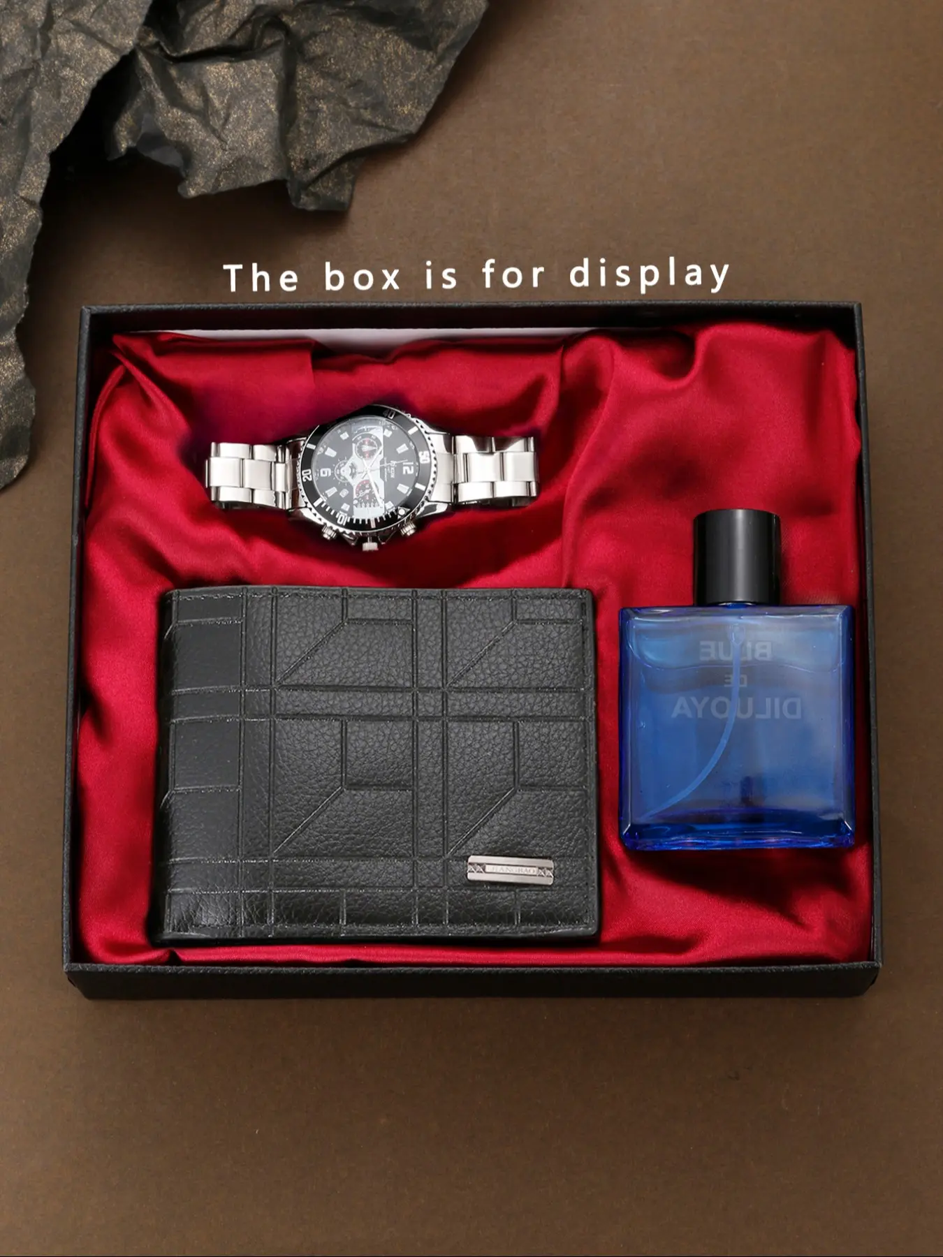 Men's Quartz Watch Set with PU Wallet and Perfume, Casual Fashion, Round Analog Face, Perfect Gift for Business, Birthday, Father's Day, Casual Wristwatch Set