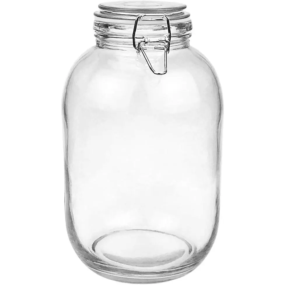 Gallon Glass Jar with Airtight Lid - Large Mason Jar for Pickled Eggs, Kombucha, Limoncello, Sun Tea (Extra Gasket)