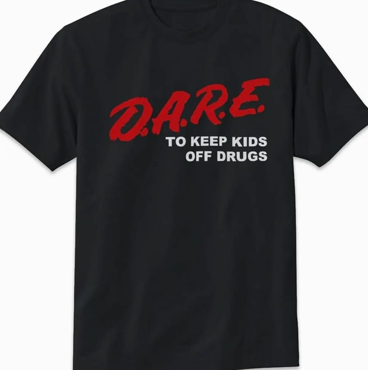 Dare Retro D.A.R.E. T-Shirt 90s Vintage Style Design Tee Short Sleeve Unisex Shirt XZ0