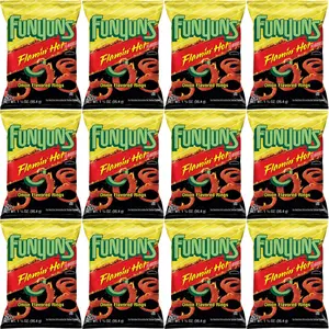 Funyuns Flamin Hot Onion Flavored Rings Chips, 1.25 Oz Bags, Pack of 12, Bundled by Shoppyway launch boxes Snack Spicy Crispy Crunchy