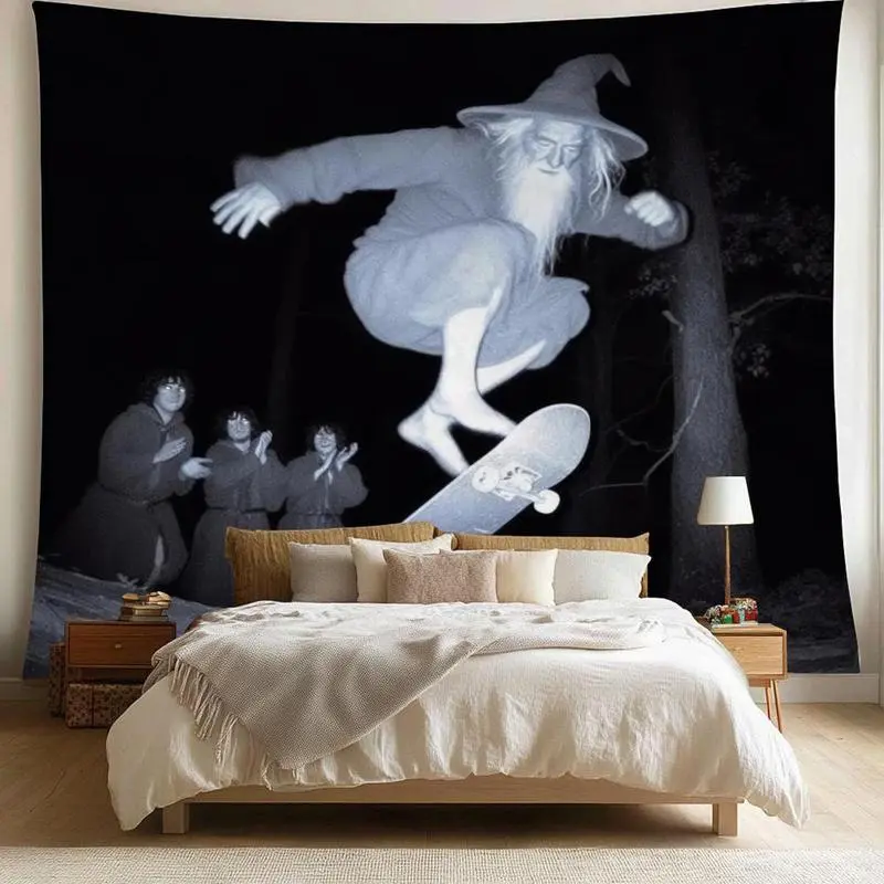 1-Piece Modern Lightweight Vibrant Man Graphic Printing Skateboard Tapestry - Skateboard Wall Decor, High Color Fastness Indoor Wall Decor, Home Supplies for Living Room, Bedroom