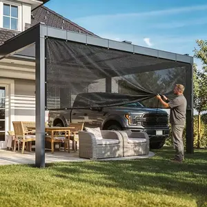 10x13 feet, outdoor black sunshade net (with snap fasteners) UV-resistant net, suitable for gardens, plant coverage, greenhouses and patios.