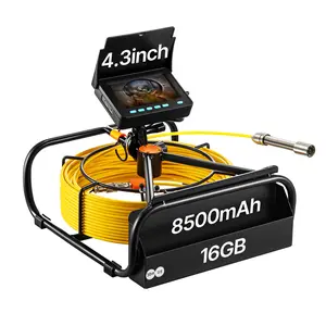 VEVOR Sewer Camera 30M Cable Pipeline Inspection Camera 11cm TFT LCD Monitor Pipe Camera Screen Waterproof IP68 Duct Inspection Camera with 6PCS LEDs 8500MAH Lithium Battery,  DVR Function, 30M