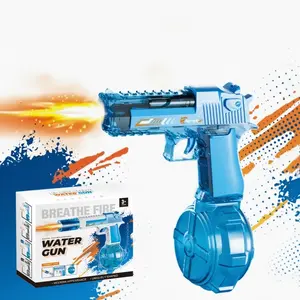LED Electric Toy Water Gun with Flame Light Effect, Rechargeable Lithium Battery, Safe Outdoor Toy for Adults and Kids, Summer Party Gift