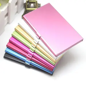 Color business aluminum alloy flip business card case portable credit card case Desk Organizer