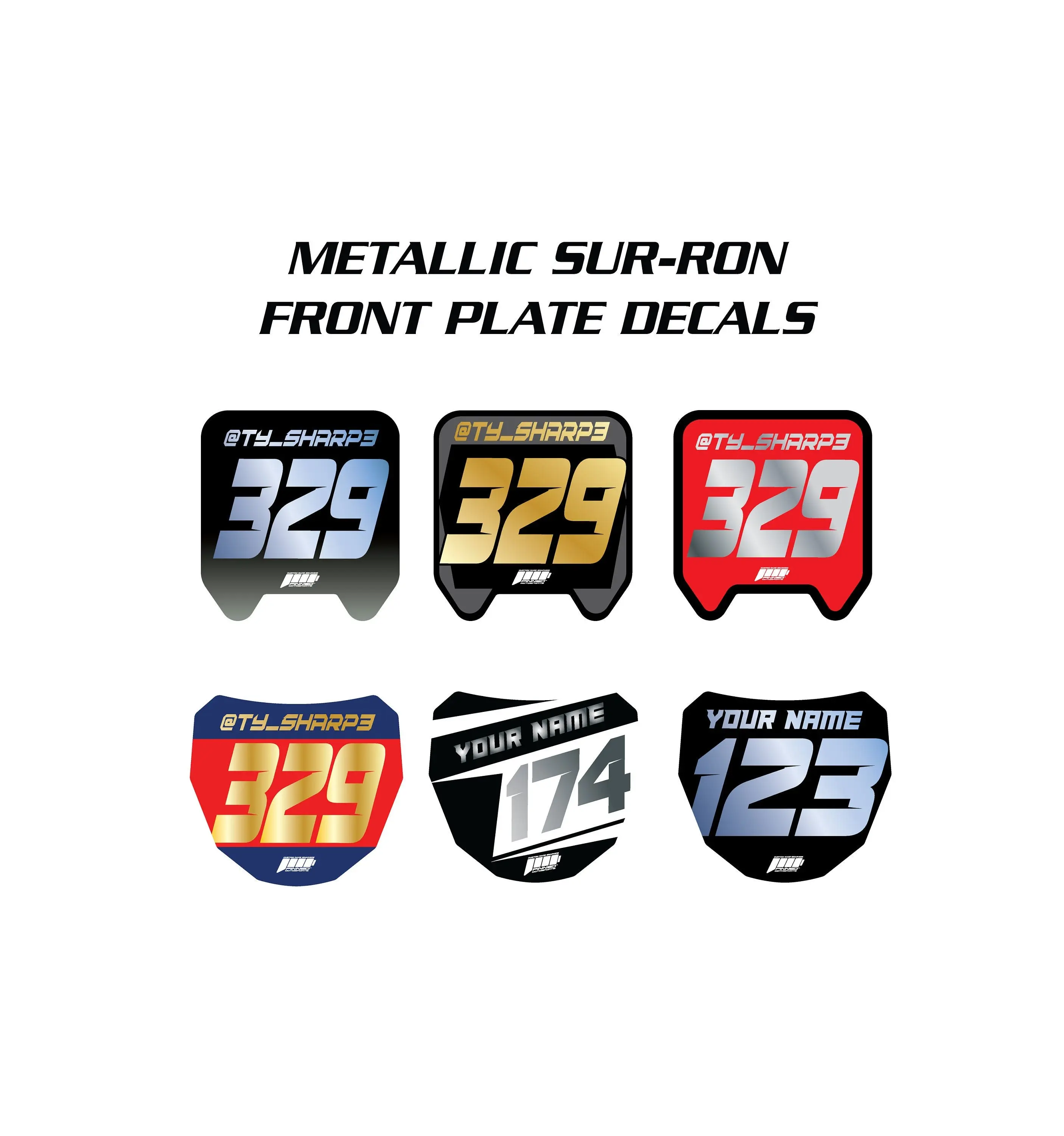 Metallic Surron / ODI Front Plate Decals