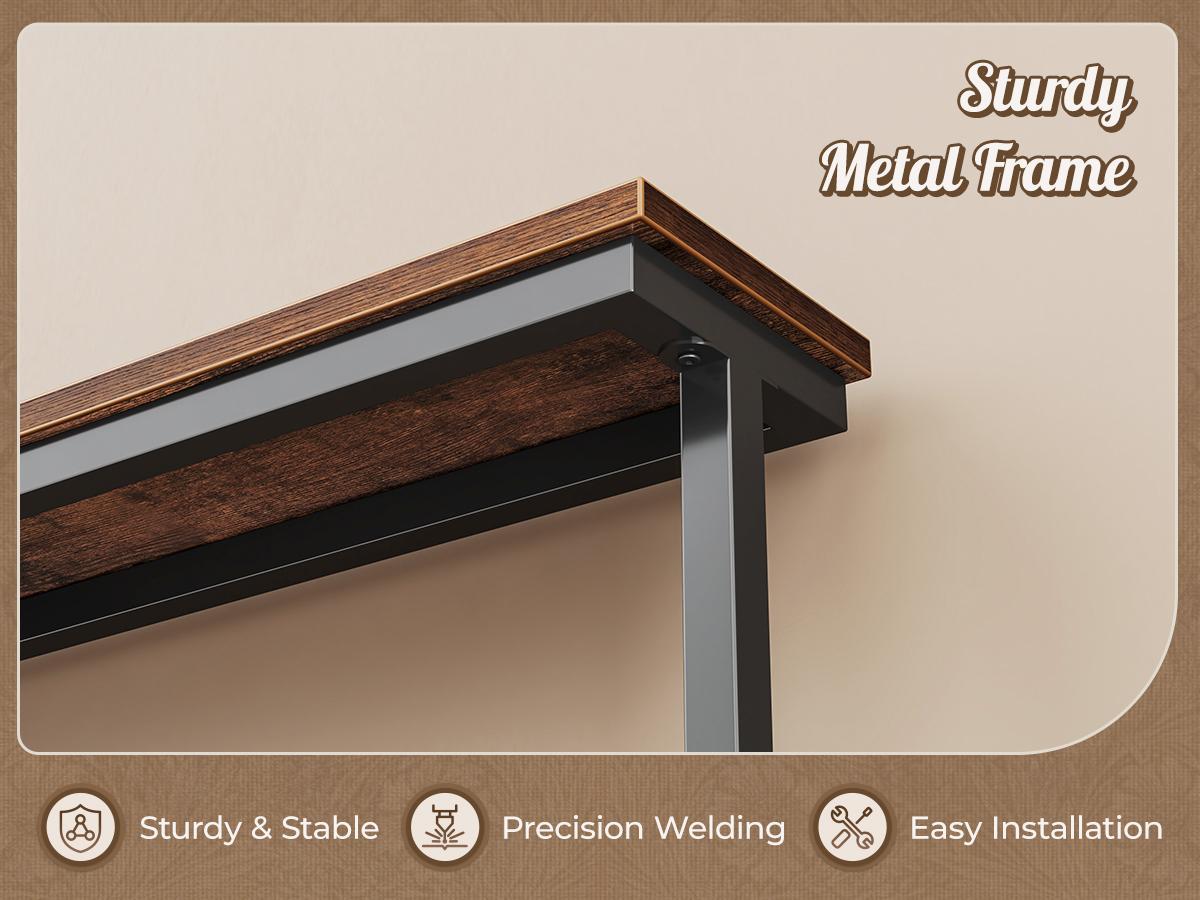 Huuger 78.7/39.4/51.2/102.4/110.2 Inch Behind Couch Table with Power Outlets, 23.9’’-34.4’’ Height Adjustable Range, Sofa Tables Narrow Long with USB-C Ports, Skinny Console Table