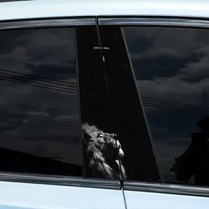 2pcs Lion Pattern Car Stickers - Waterproof & Scratch-Resistant Decals for All Vehicles, Motorcycles, Laptops, Helmets & More - Self-Adhesive Vinyl with Semi-Matte Finish, Perfect for Festive Decorations & Everyday Use, Festive Car Decor |   Bold Pattern