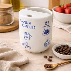 Handmade Ceramic Coffee Mug with Lid - Cute Travel Mug, Unique Gift for Girls, Coffee Lovers & Anniversaries, Perfect for Daily Use
