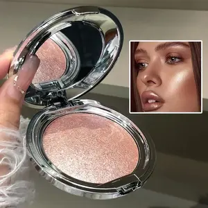 1pc Single Color Powder for Face and Eyes, Long-Lasting Shimmering Glow, Glow Seeker Highlighter, 3D Contour Makeup for Everyday and Special Occasions-Beginners Valentine's Day and Mother's Day gifts