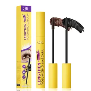 QIC Brown Black Waterproof Volumizing Mascara 10ml, Smudge Proof Long Lasting Lash Makeup, Beachproof Sweatproof Oil Resistant Eyelash Mascara, Lengthening Curling Thick Eyelashes Daily Party Eye Cosmetics For Women Girls Beauty Essentials Single Pack