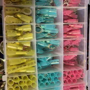 120-Piece Heat Shrink Wire Connectors, Waterproof Automotive Marine Electrical Terminals Kit, Crimp Connector Assortment, Ring Fork Spade Butt Splices, Wiring Accessories, Waterproof Connector Set