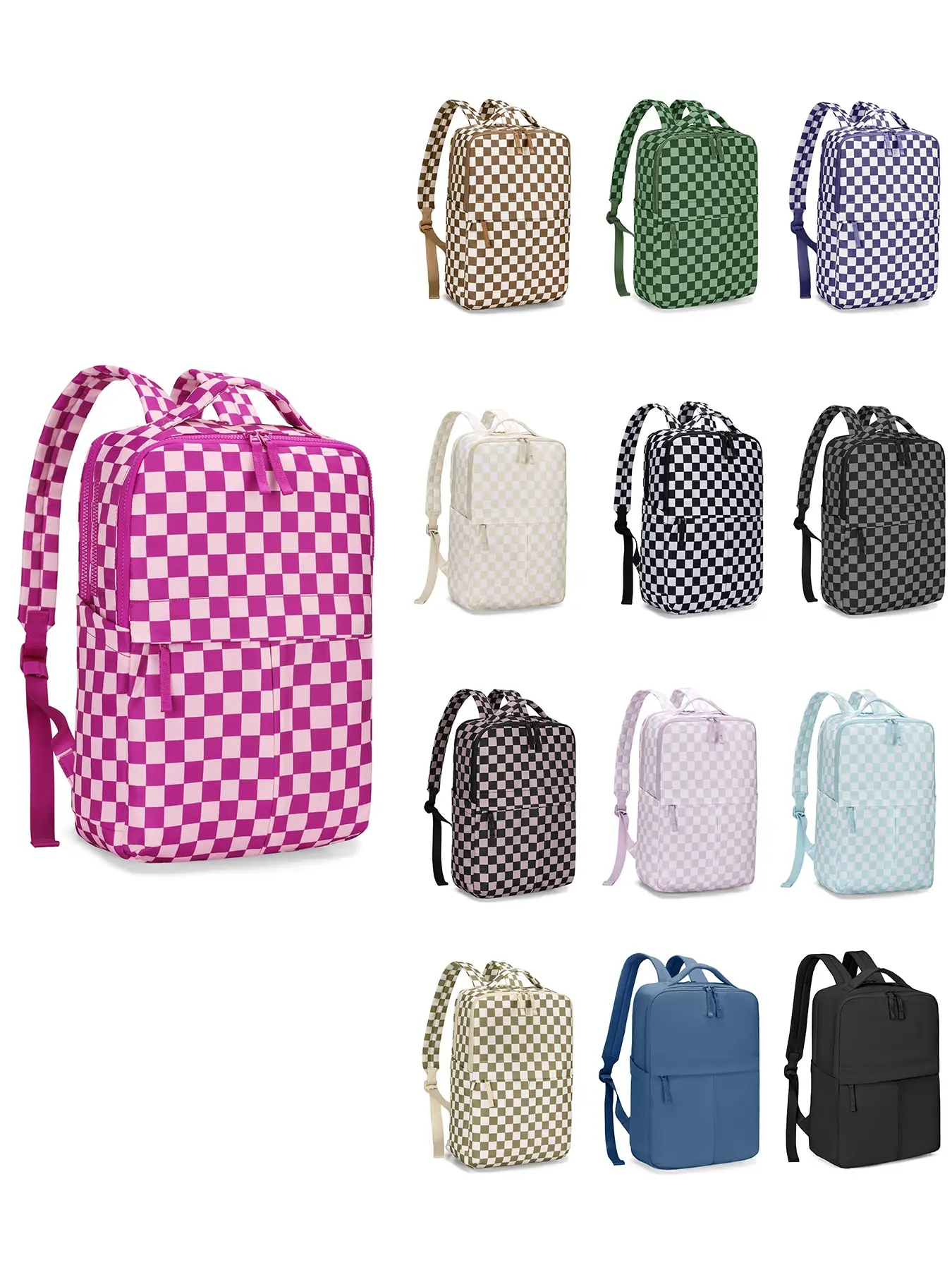 Versatile, Durable Design for Everyday Use, Perfect for School & Travel, Lightweight Comfortable Carry Bag, Plaid Pattern Backpack