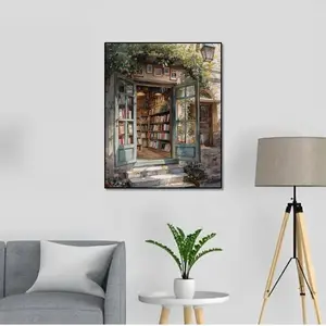 Bookstore Paint by Number Adult Vintage Painting Kit 16x20inch DIY Oil Art for Home Wall Decor & Gifts