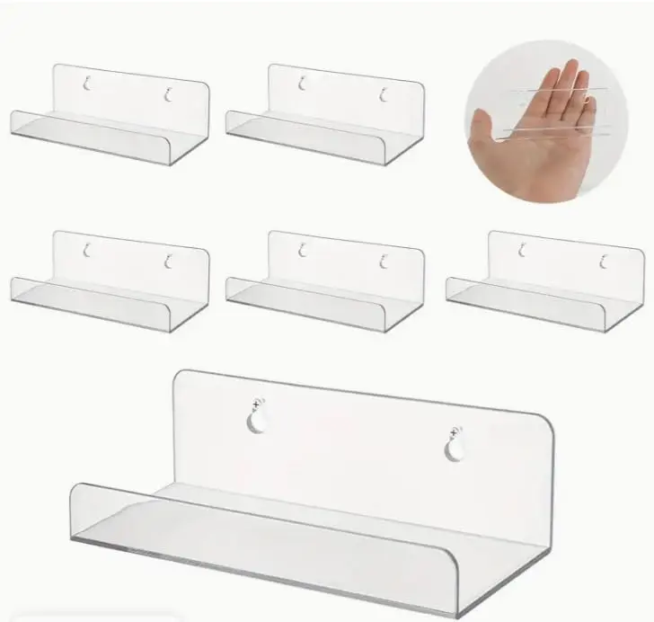 5 Pack Vinyl Record Wall Mount Holder, Vinyl Record Rack, Wall Book Shelves For Bedroom Kids, Vinyl Display Frame, Perfume Shelves, Vinyl Record Frames For The Wall