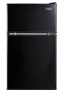 3.2 Cu Ft Two Door Mini Fridge With Freezer Black - Energy star certified, compact and efficient for dorms, offices, and small spaces.