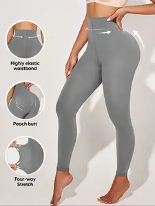 Women's High Waisted Tummy Control Shaping Leggings – Seamless 7/8 Length Opaque Control Top Tights for Workout & Daily Wear, High Stretch Bottoms (Grey), Seamless Sculpt Leggings