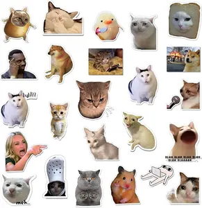 24Pcs Funny Magnets for Fridge Cat Meme Magnets Cool Magnet Set Crying Cat Dog Hamster Duck Magnets for Gaming Kitchen Home Decor Refrigerator Car Office Cabinet Dishwasher and Whiteboard Accessories