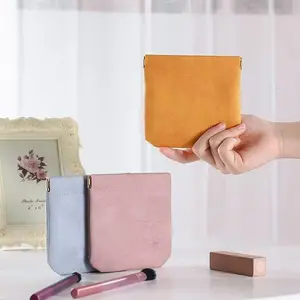 1pc portable makeup bag, Cosmetic bag, automatic opening and closing red envelope with shrapnel, travel portable data cable storage bag, lipstick bag, storage supplies, holiday gift