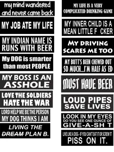 Funny Motorcycle Helmet Stickers Hard Hat Decals Vinyl Weatherproof Small