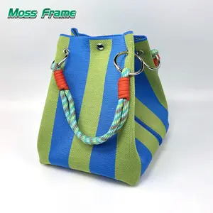 Knitted Handbag — Portable, Large-Capacity Tote for Work, Outings, and Essentials; Commuter-Style Small Square Bag
