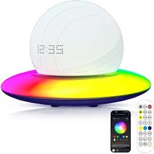 Dream Color LED Light Speaker Base, Desktop Holder Mount, UFO-Shaped Speaker Bas,Compatible Echo Dot (5th Gen),Echo Spot,HomePod mini,Echo Dot (4th Gen),Ehco Pop,Exquisite Desktop Decoration