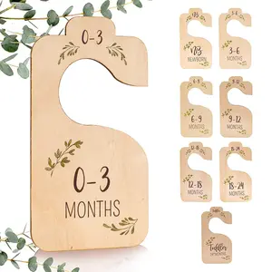 8 Wooden Dual-Sided Baby Closet Dividers for Newborns to 24 Months, Unisex Clothing Storage Box, Suitable for Boys & Girls, Closet Organizer for Babies