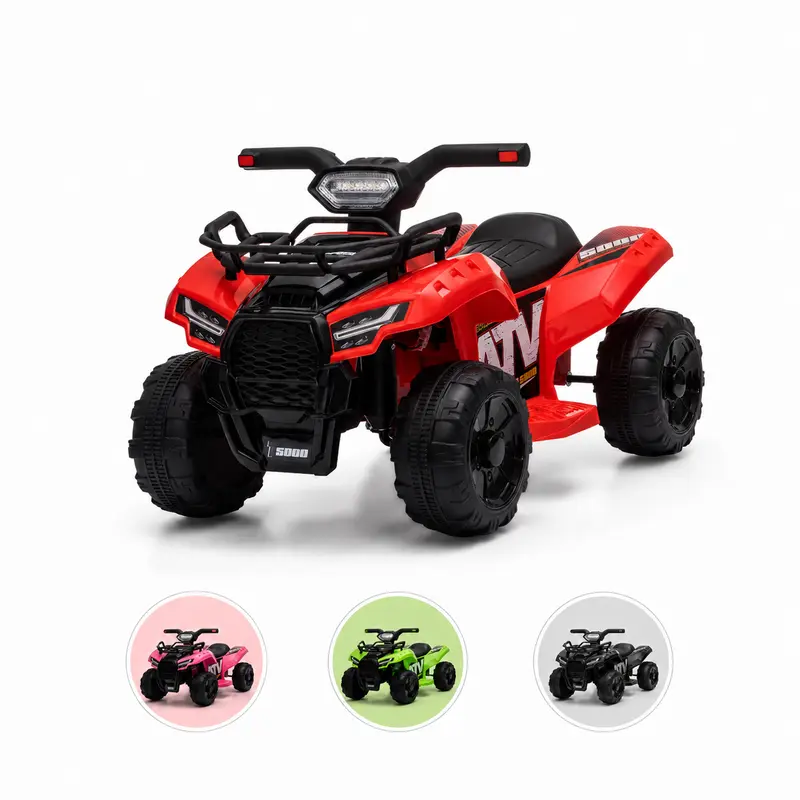 Bobike BPA-Free Unisex Toddler Battery-Powered ATV Ride-On Toy - 6V/12V 4-Wheeler Quad with Authentic ATV Appearance, Bright Headlights, City Simulation, Built-In Music Sounds, USB, Volume Control, Large Seat, Ride On Wheels (18-36 Months Gift for Boys)