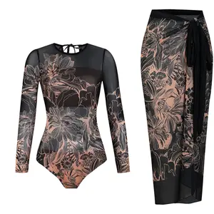 2026 new high-end one-piece swimsuit long-sleeved swimsuit